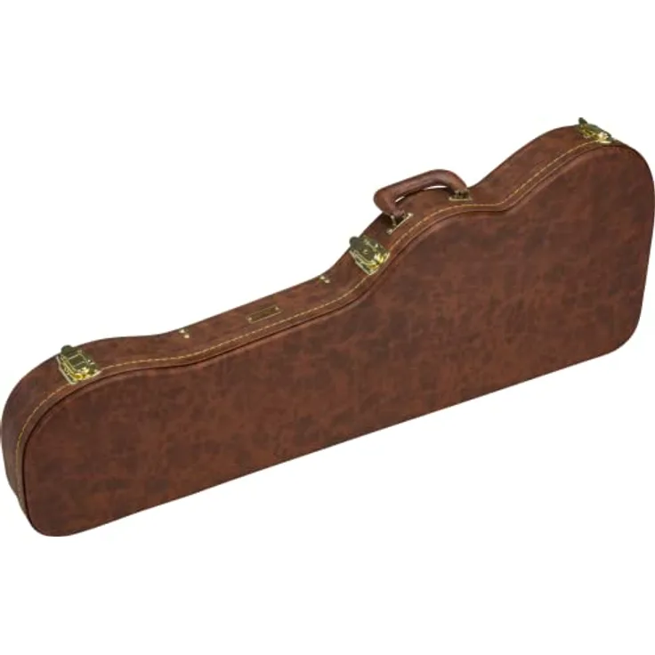Fender Classic Serie Poodle Case für Stratocaster®/Telecaster®, Gitarrenkoffer mit antikisiertem Kunstleder, braun, mit goldfarbiger Hardware und gepolstertem Innenfutter