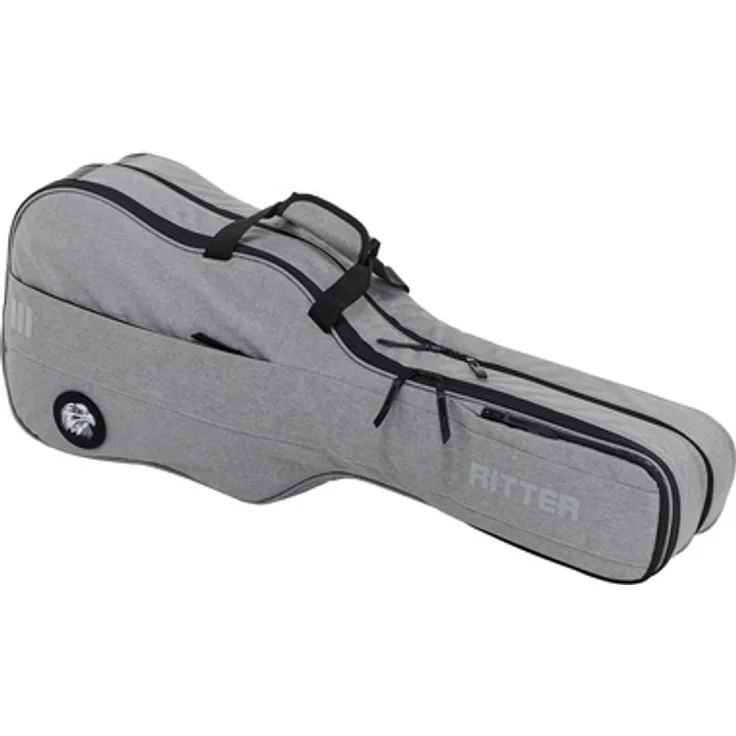 Ritter Carouge Double Electric EGR, Gitarrentasche für Doppel-E-Gitarre, elephant grey, 23 mm Polsterung, 2 Zubehörtaschen, gepolsterte Rucksackgurte
