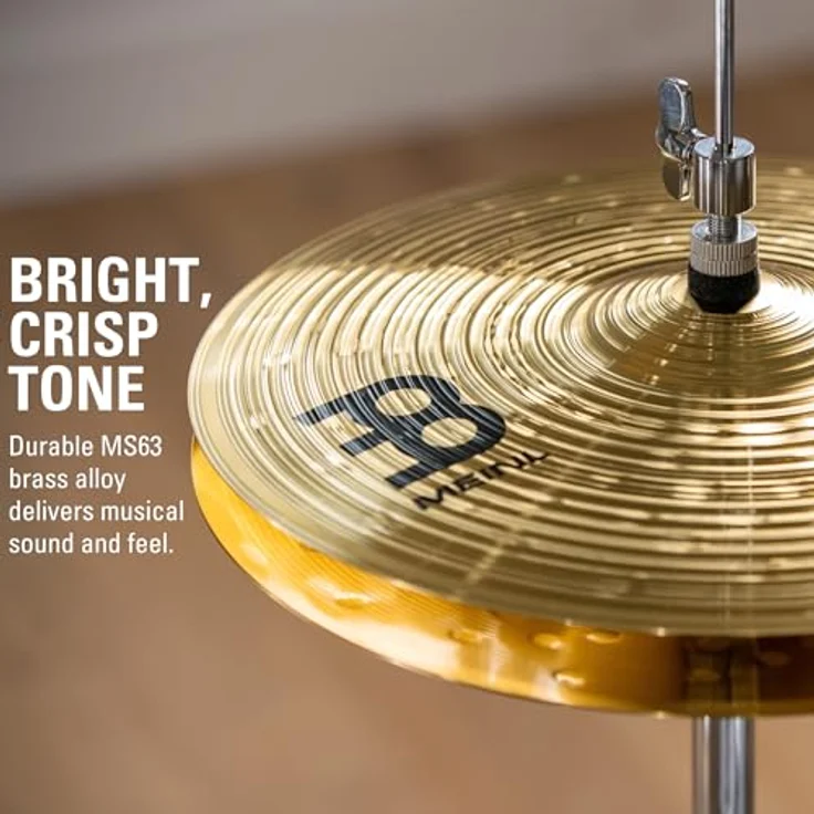 Meinl Cymbals HCS Hihat 14 Zoll Schlagzeug Becken Paar, Messing mit traditionellem Finish für Anfänger – Bild 3