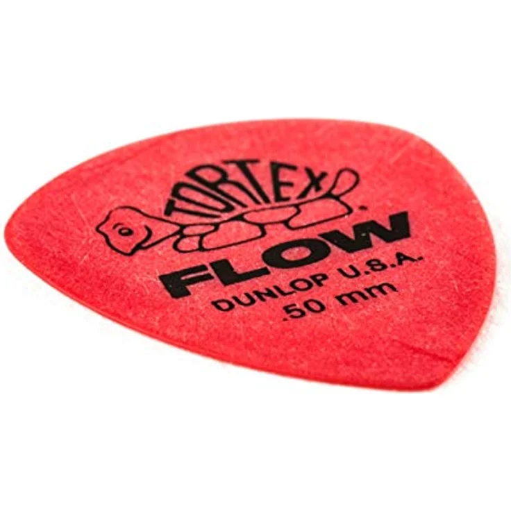 Dunlop Standard Flow Pick Set 0,50 mm, 12 Stück, langlebige Tortex Plektren mit spitzer Form, rot – Bild 3