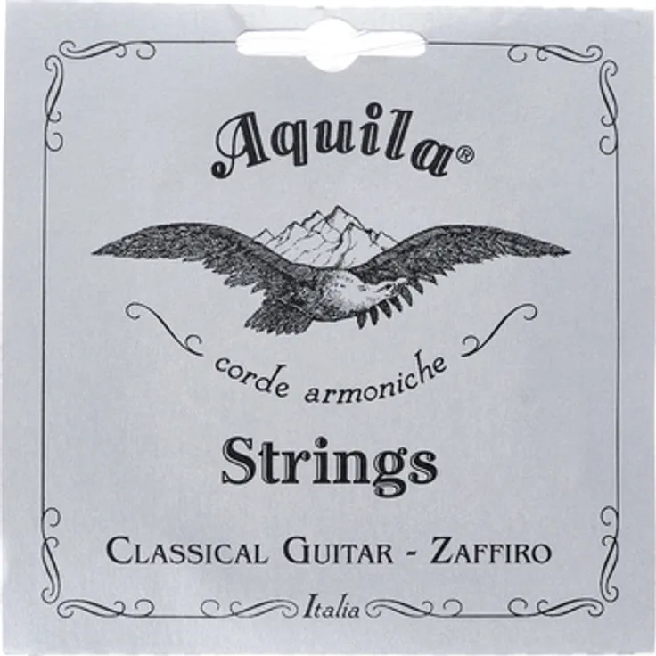 Aquila 129C Zaffiro Series, Gitarrensaiten für Klassische Gitarre, 6-Saiter Satz mit Bionylon und Nylgut Multifilament-Kern, Normal Tension Set für E-Stimmung, transparent