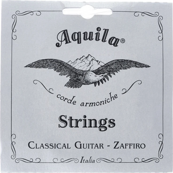 Aquila 129C Zaffiro Series, Gitarrensaiten für Klassische Gitarre, 6-Saiter Satz mit Bionylon und Nylgut Multifilament-Kern, Normal Tension Set für E-Stimmung, transparent – Bild 1