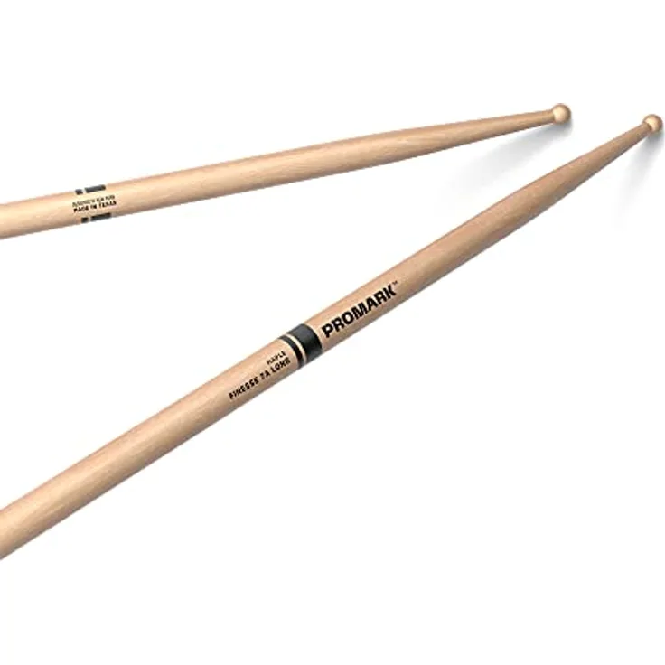 Pro Mark 7A Finesse Long, Drumsticks aus Ahornholz mit rundem Holzkopf, Länge 41,9 cm, Durchmesser 1,35 cm