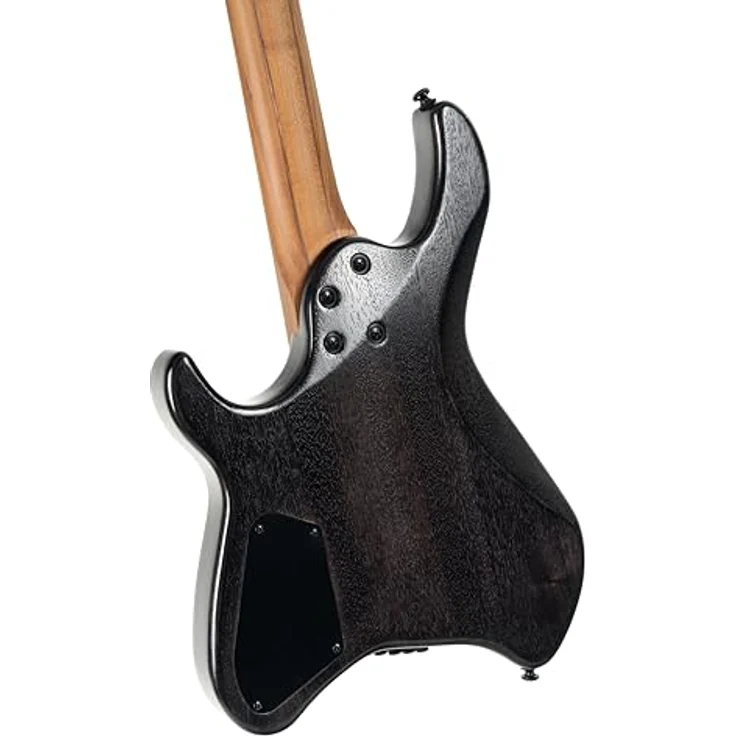 Cort Space G6MS SGTK, 6-saitige Headless Multiscale E-Gitarre mit Okoume Korpus, Trans Black Semi Gloss Finish, 24 Jumbo Edelstahl Bünde, inkl. Gigbag – Bild 10