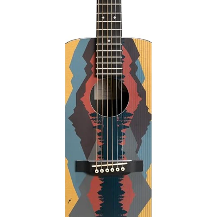 Martin Guitar LX1 Life is Good, Westerngitarre mit HPL Decke, geflammtem Mahagoni Boden, Birkenlaminat Hals, inklusive Gigbag, Farbe: Life is Good – Bild 4