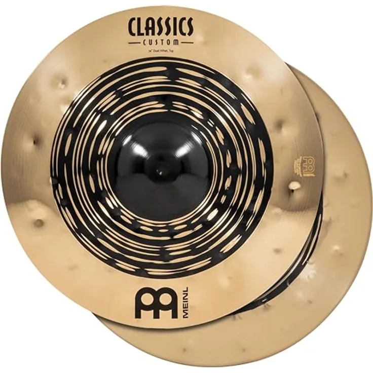 Meinl Classics Custom Dual 14 Zoll Hihat, Dunkles und Brilliantes Finish, Schlagzeug Becken aus B12 Bronze mit großer dynamischer Bandbreite (CC14DUH)