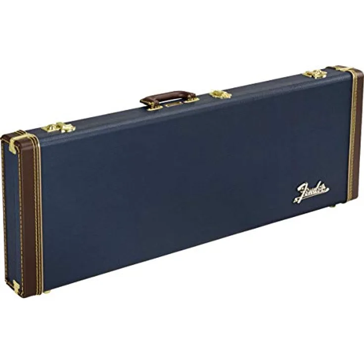 Fender Guitar Case ST/T, Gitarrenkoffer für Strat und Tele Modelle, Navy Blue mit Orange Acryl Innenfutter