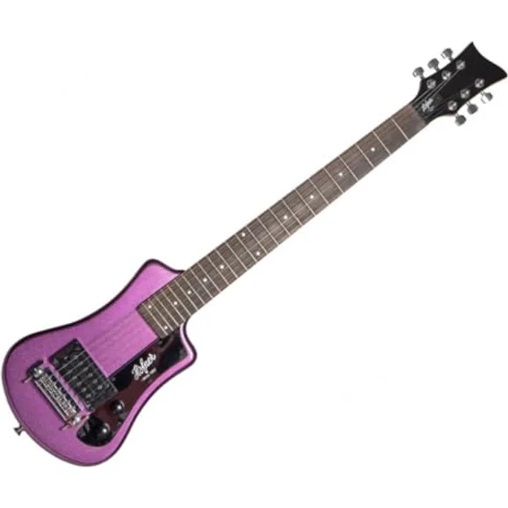Höfner Shorty Purple, Limited E-Gitarre mit Linde Korpus, Ahorn Hals und 1 Humbucker Pickup, Farbe Purple