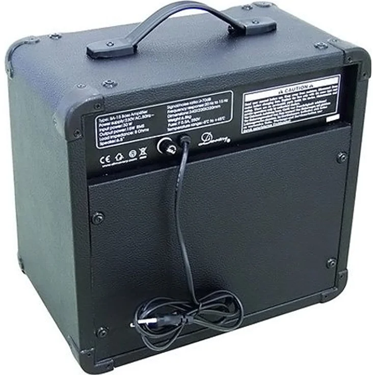 DIMAVERY BA-15 Bass-Verstärker, 15W E-Gitarren-Combo mit 6"-Lautsprecher und stabiler Holzkonstruktion, schwarz – Bild 2