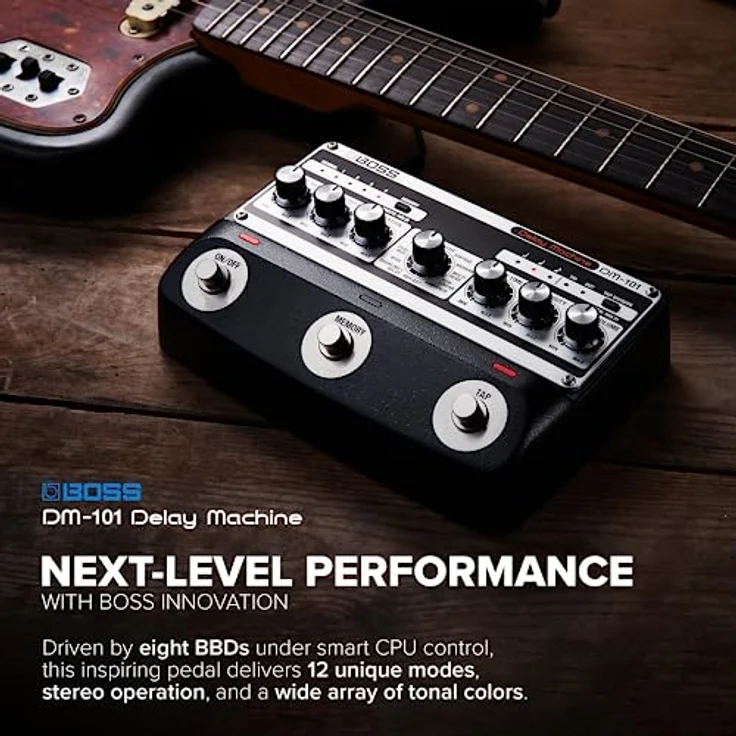BOSS DM-101 Delay Machine, Analoges Delay-Pedal mit 12 Modi, warmem Sound, Stereo-Betrieb, 127 User-Speicherplätzen, MIDI I/O – Bild 3