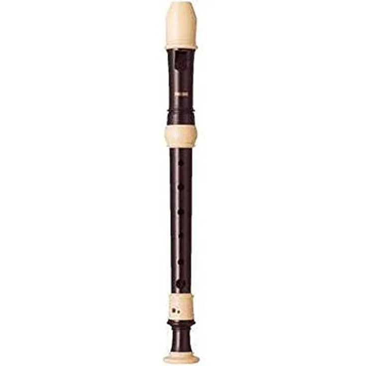 Yamaha YRS-302 BIII Soprano Recorder, barocke Griffweise, Doppelloch, dunkelbraun mit weißen Ringen, inkl. Tasche und Zubehör