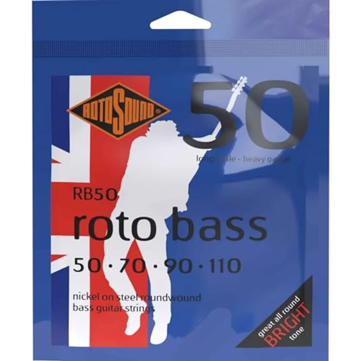 Rotosound Nickelsaiten für E-Bass Roto Bass, Heavy 50-110, Runddraht, Made in UK, Long Scale