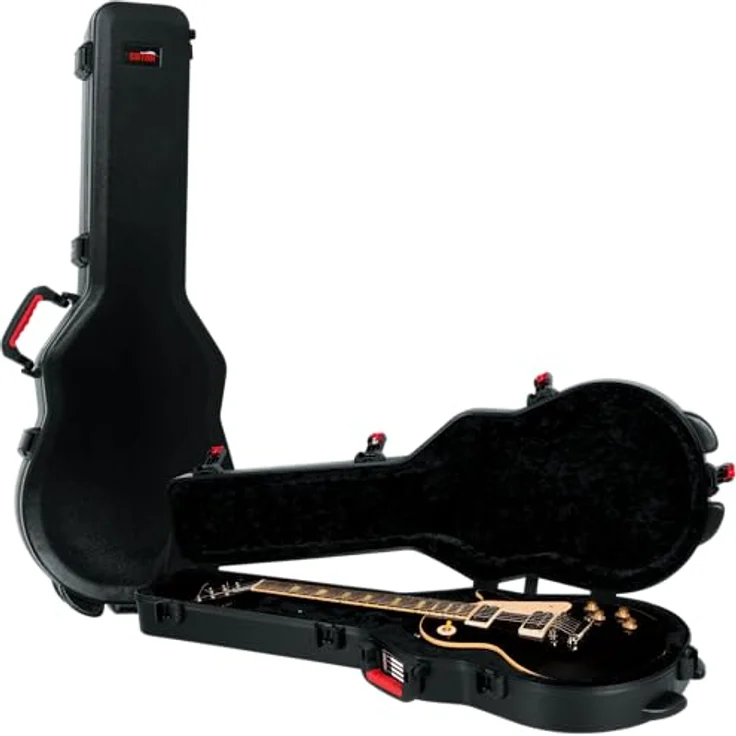 Gator TSA SC Guitar Case, Gitarrenkoffer für Single Cut E-Gitarre mit TSA-zugelassenem Zentralverschluss, schwarz – Bild 1
