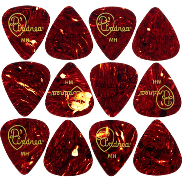 dAndrea Celluloid Pick Set 0,84mm, Shell Plektren, 12 Stück, traditioneller Shell-Stil, hergestellt in den USA – Bild 1