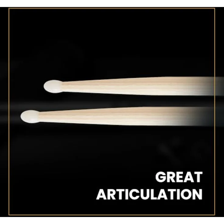 Zildjian 7A Hickory Drumsticks, Nylon Tip für fokussierten Klang, Black DIP mit rutschfestem Griff – Bild 4