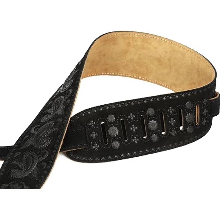 Levys Black Paisley Suede Strap, Gitarrengurt mit Wildleder Innenseite, verstellbar von 94 cm bis 130 cm, schwarz – Bild 5