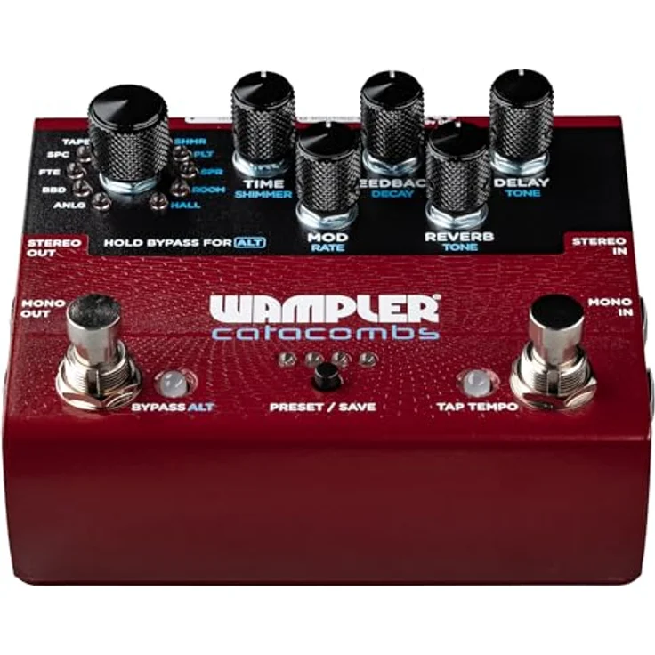 Wampler Catacombs Reverb & Delay, Effektpedal für E-Gitarre mit 11 Sounds, 8 Presets, volle MIDI-Steuerung, True Stereo/Mono – Bild 1
