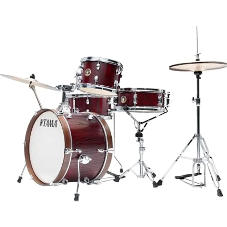 Tama Club Jam Vintage Kit -SBE, Kompakter Kesselsatz mit 18"x12" Bass Drum, Satin Burgundy Elm Finish, inkl. Cymbalarm und Tomhalter – Bild 2