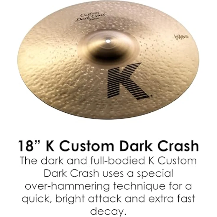 Zildjian K Custom Series Dark Cymbal Box Set, 14 Zoll Hi-Hats, 16 Zoll/18 Zoll Crash, 20 Zoll Ride mit warmem, satten Sound – Bild 5