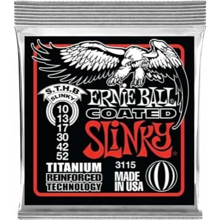 Ernie Ball 3115 Skinny Top Titanium, E-Gitarren-Saiten Satz 010-052 mit Titanium-Beschichtung für verbesserte Stimmstabilität und Rostschutz – Bild 2