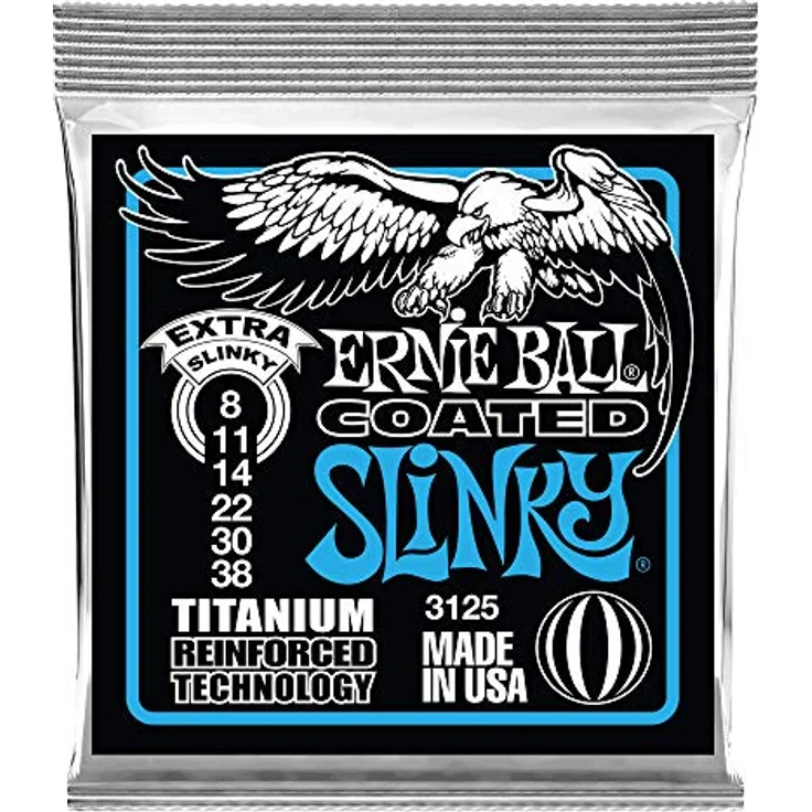 Ernie Ball Extra Slinky Coated RPS E-Gitarrensaiten, Titanverstärkung, Stärke 8–38, mikrodünne Emailleschicht gegen Korrosion – Bild 1