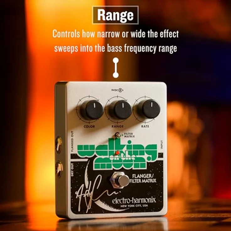 Electro Harmonix Walking On The Moon Flanger, Effektpedal für E-Gitarre mit Filter-Matrix-Schalter und Modulationsreglern – Bild 8