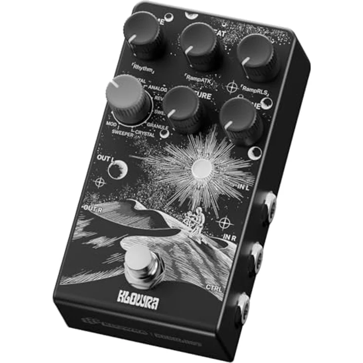 Klowra Everlast Delay Pedal, digitales Gitarren-Effektpedal mit 9 Stereo-Delay-Typen, Tap Tempo, True Bypass und Analog Dry-Through – Bild 1