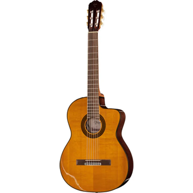 Takamine GC5CE Natural, Konzertgitarre mit massiver Fichten-Decke, Black Walnuss-Korpus, Takamine TP4T Pickup-System mit Stimmgerät, Hochglanz-Finish