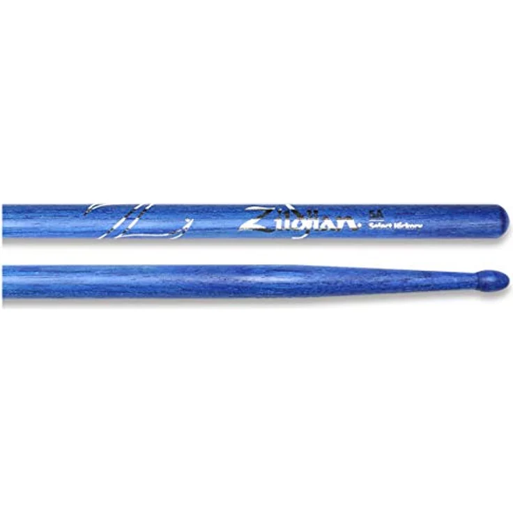 Zildjian 5A Hickory Drumsticks, Holzspitzen, oval, 16 Zoll, Durchmesser .560", blau – Bild 2