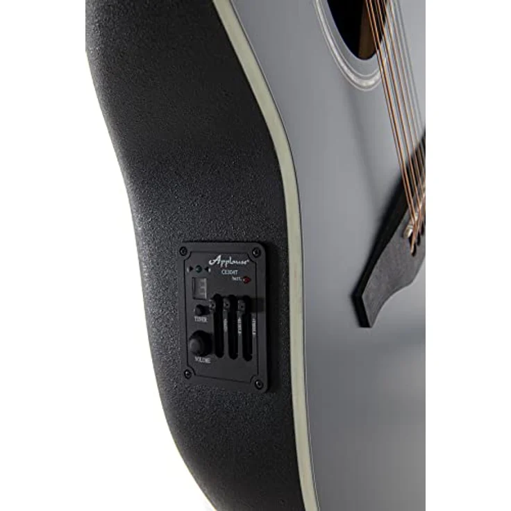 Applause E-Akustikgitarre Traditional AB2412 Mid Cutaway 12-string, Black Satin, Fichtendecke, AP3TP Preamp mit 3-Band EQ, Lyrachord Roundback Korpus – Bild 5