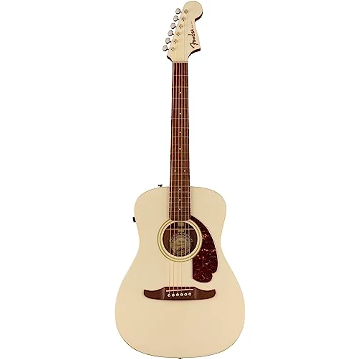 Fender Malibu Player OW WN, Westerngitarre mit massiver Fichtendecke und Sapele Korpus, Olympic White