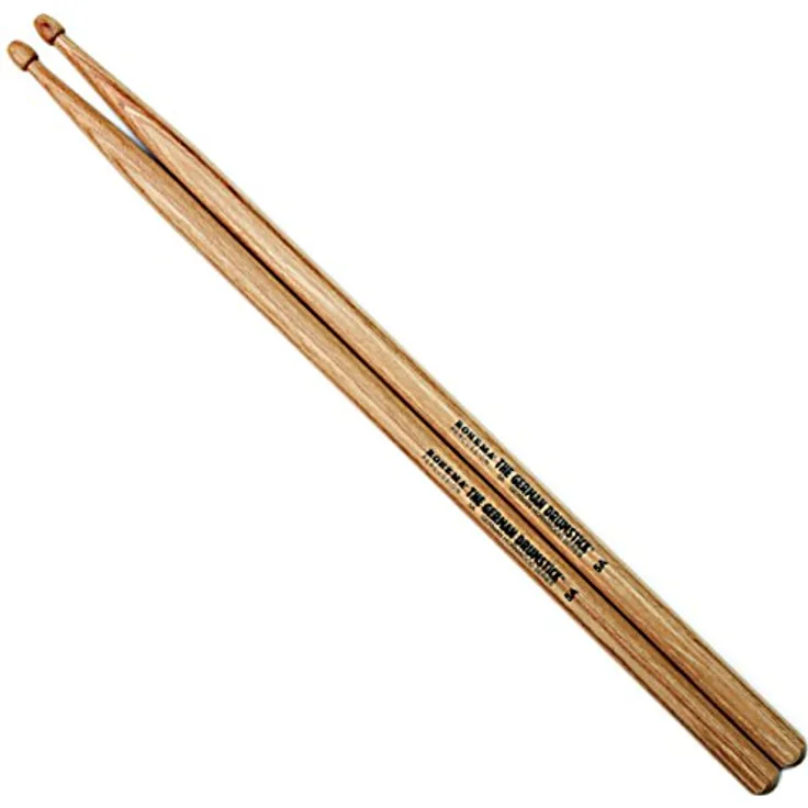 Rohema 5A-H Hornholz Drumsticks, mattlackiert, 405 mm lang, 14,5 mm Durchmesser, Made in Germany