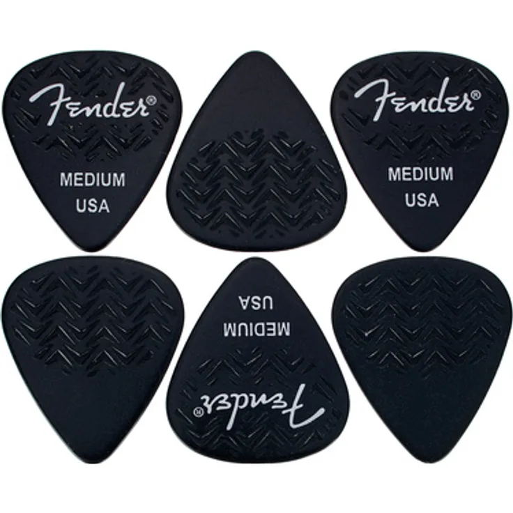 Fender 351 Wavelength Pick Med Set, Plektren Set mit 6 Stück, Celluloid, Stärke Medium (0,71mm)