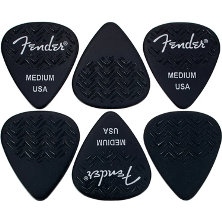 Fender 351 Wavelength Pick Med Set, Plektren Set mit 6 Stück, Celluloid, Stärke Medium (0,71mm)
