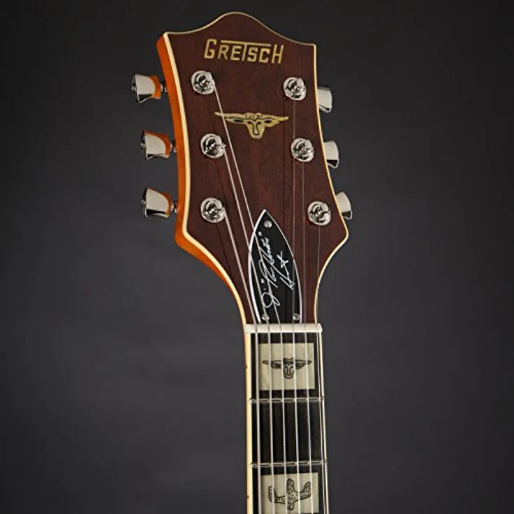 Gretsch G6120 RHH Reverend Horton Heat, E-Gitarre mit gewölbter laminierter Ahorn Decke, 2x TV Jones Filtertron Humbucker, Orange Stain, inkl. Deluxe Hardshell Koffer, Made in Japan – Bild 4