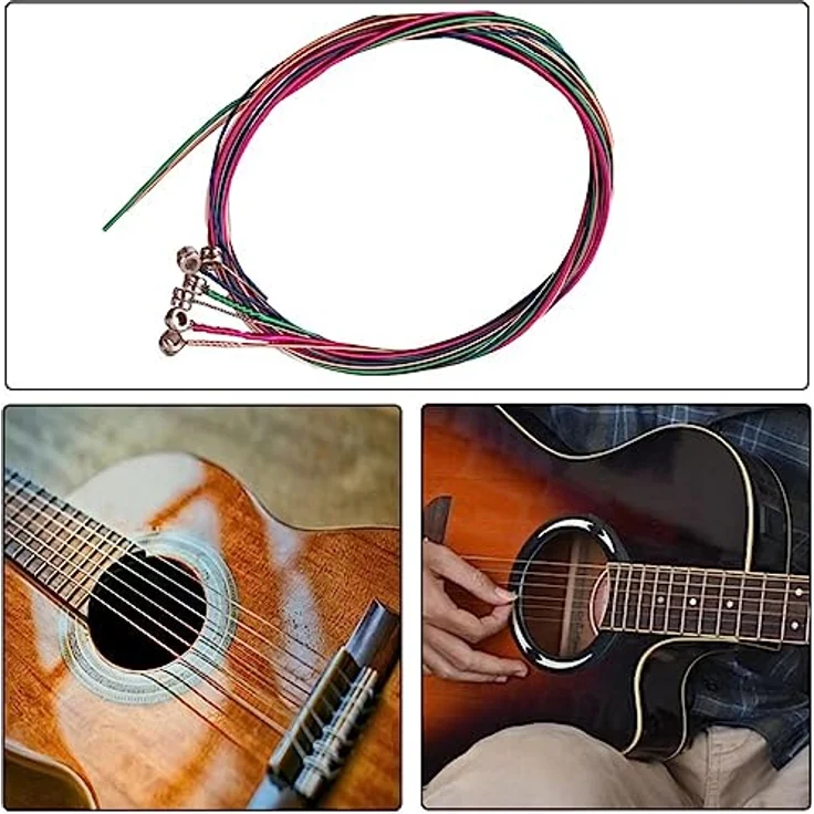 FYACCD Gitarrensaiten, 6 Stück Stahlgitarren Saiten für Akustikgitarren, rostgeschützt, klare Klangqualität, ideal für Anfänger und Profis – Bild 4