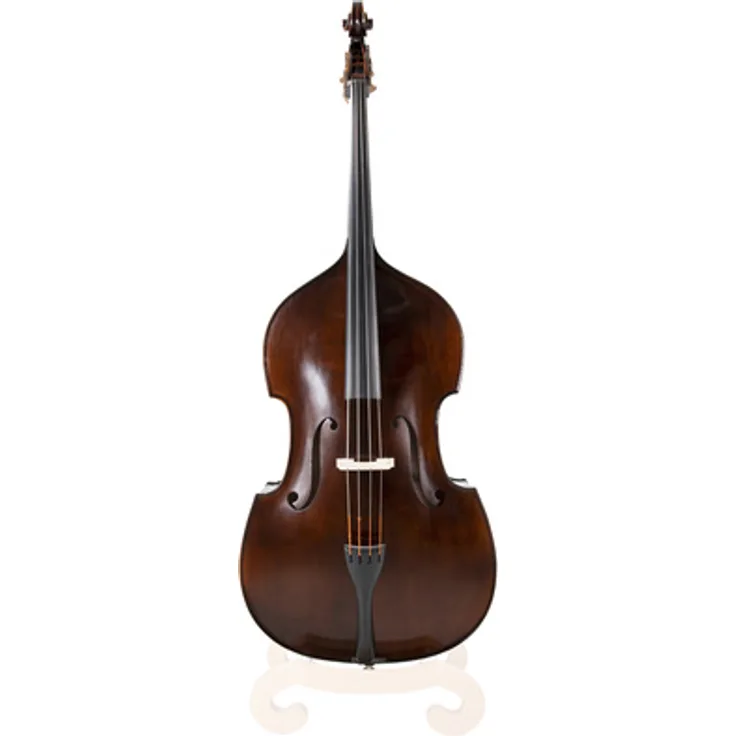 Georg Walther Konzert Kontrabass 3/4 DB, vollmassive Gambenform, europäische Fichtendecke, Ahornboden, Ebenholzgriffbrett, traditionelle Spiritus-Handlackierung, inklusive Thomastik-Infeld Belcanto Saiten