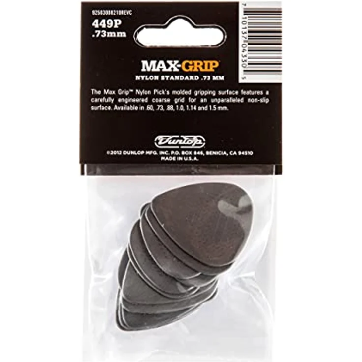 Dunlop Nylon Max Grip 0.73, Plektrum Set mit 12 Stück, Stärke 0,73 mm – Bild 3