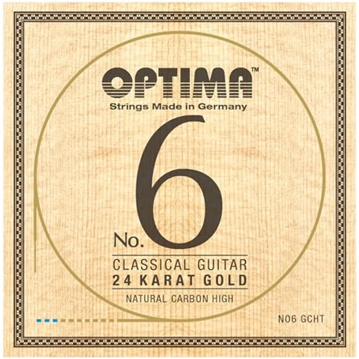 Optima No.6 Gold Strings, Carbon High Tension Gitarrensaiten mit 24K Gold-Bässen, Made in Germany – Bild 2