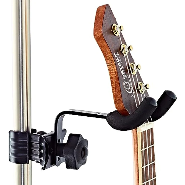 Ortega OMUH-BK Ukulele Holder, Halter für Ukulelen und Mandolinen, schwarz, mit starkem Klemmsystem für Stative bis 35mm Durchmesser – Bild 5
