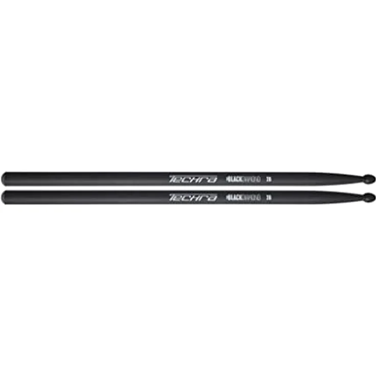 Techra Black Diamond 2B, Drumsticks, schwarz, 10x langlebiger als Holz, mit gummierter Spitze zur Vibrationabsorption, Länge 413 mm, Durchmesser 15,6 mm – Bild 2