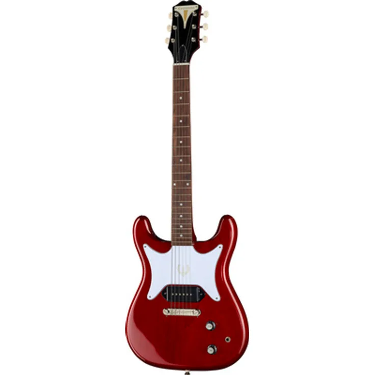 Epiphone Coronet Cherry, E-Gitarre mit Mahagoni Korpus und P-90 Pro Tonabnehmer, Cherry Finish