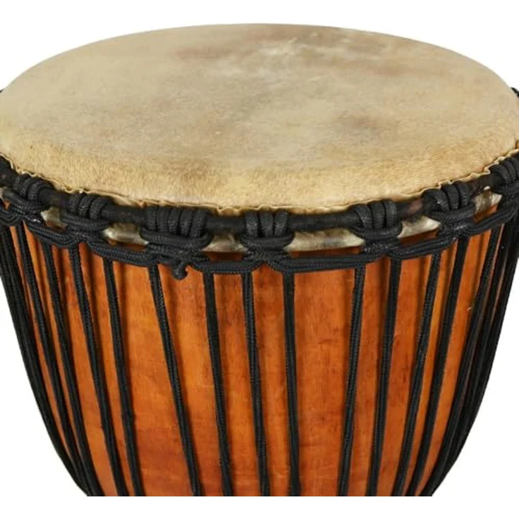 A-Star 12 Zoll Djembe-Trommel, handgefertigt aus Naturholz, Seil gestimmt, 60 cm hoch, 30 cm Durchmesser, Ziegenlederkopf – Bild 4