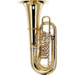 B&S 3100/W-L (PT-12) F-Tuba, Messing-Korpus mit Goldmessing Mundrohr, 6 Drehventilen, inkl. Gigbag und Perantucci PT-65 Mundstück