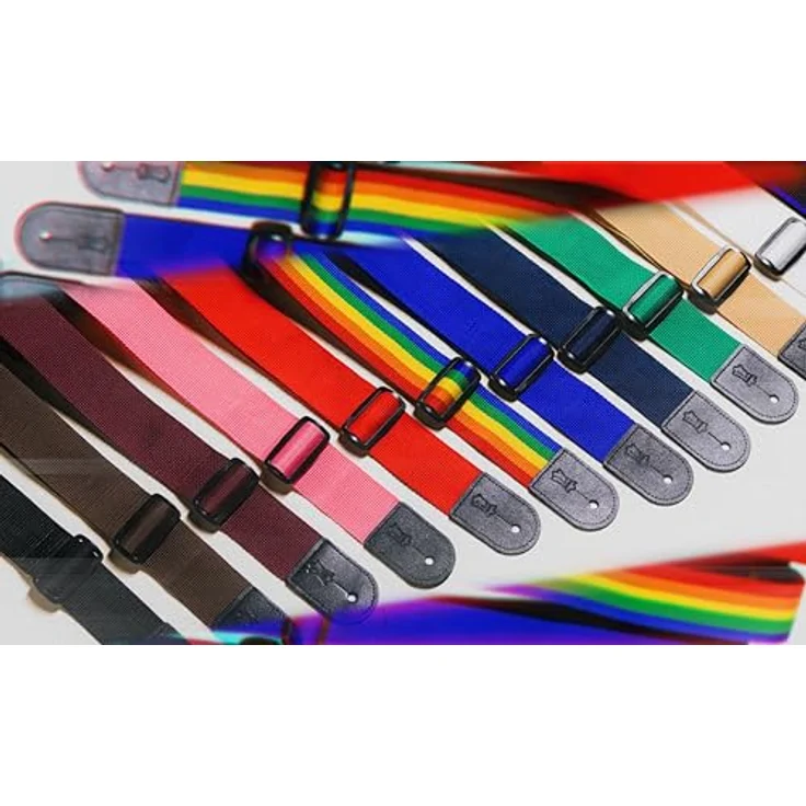 Levys Poly Strap 2" BKB, Gitarrengurt aus Polypropylen mit ledernen Endstücken, schwarz-blau, verstellbar von 89 cm bis 157 cm – Bild 6