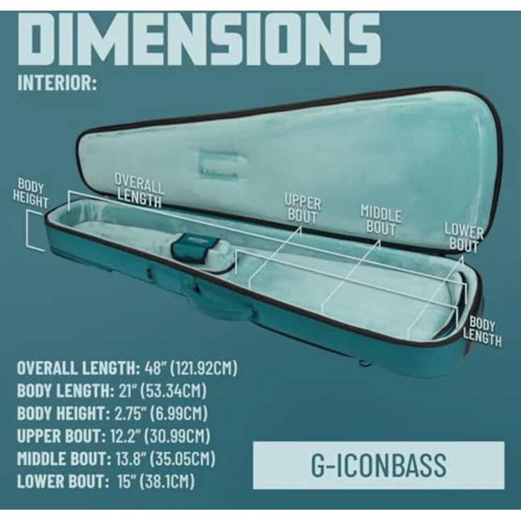 Gator G-ICONBASS, Gigbag für E-Bass mit Rucksackgurten, abnehmbarer Nackenstütze, witterungsbeständig, schwarz – Bild 7