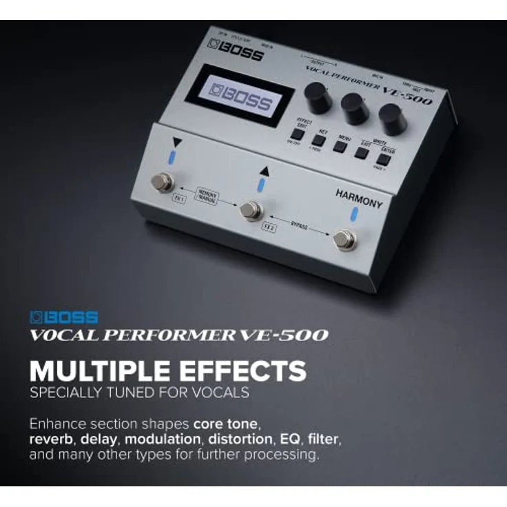 BOSS VE-500 Vocal Performer, Modernes Vocal-Multieffektgerät mit Auto-Harmonie, Tonhöhenkorrektur und Gitarreneingang für singende Gitarristen – Bild 5