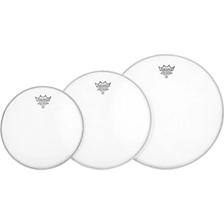 Remo PP-0962-BE Emperor Coated, Schlagzeugfell Satz mit doppellagigen weißen Tom Tom Fellen, 10", 12", 14" – Bild 2