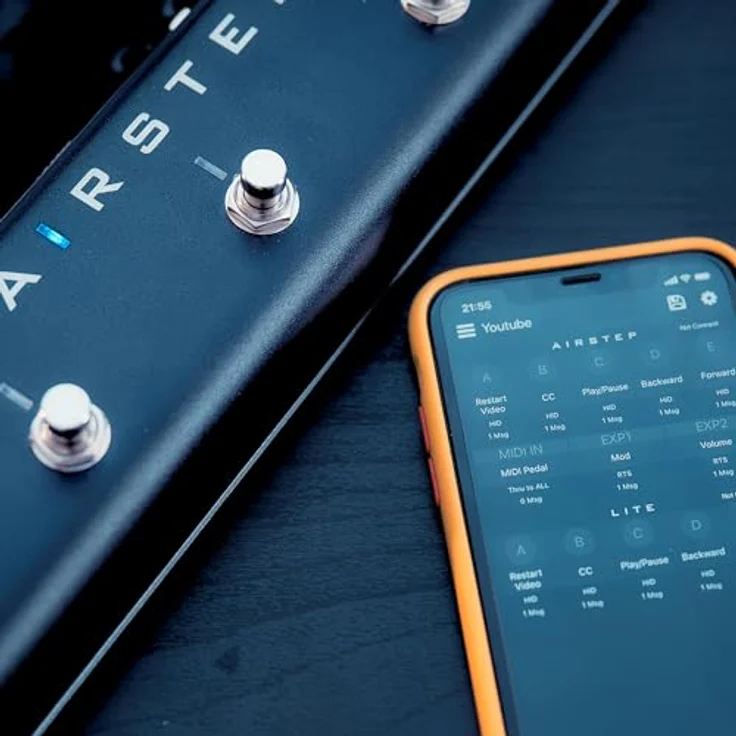 Xsonic Airstep Lite Controller, Smart Multi Controller mit 5 programmierbaren Fußschaltern, kabellosem Bluetooth-Betrieb und 300 Stunden Akkulaufzeit – Bild 2