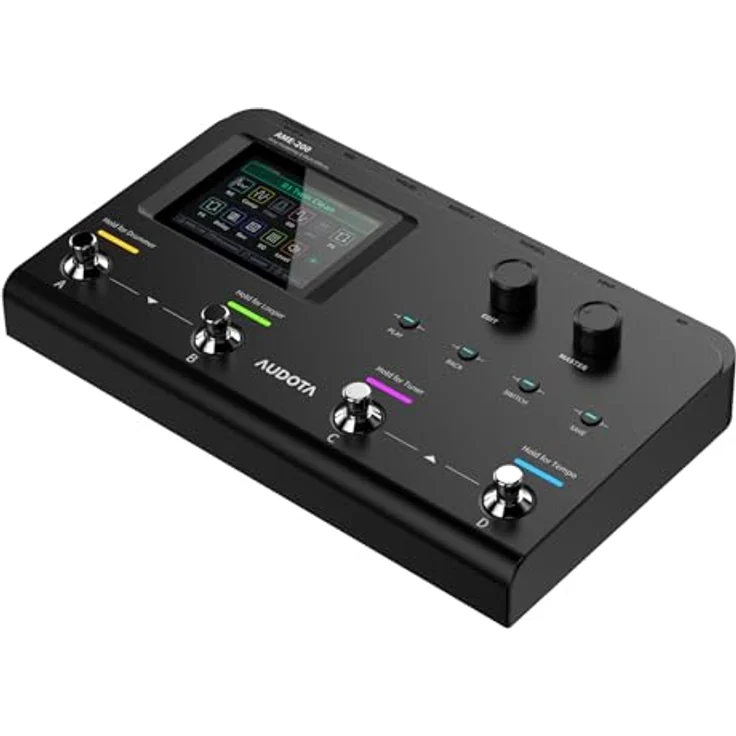 Audota AME-200 Amp Modeler, Gitarren-Multieffekte mit 221 Effektmodellen, 98 Amp-Simulationen, 200 Presets, 3,5-Zoll Farbdisplay, USB-C Interface – Bild 2